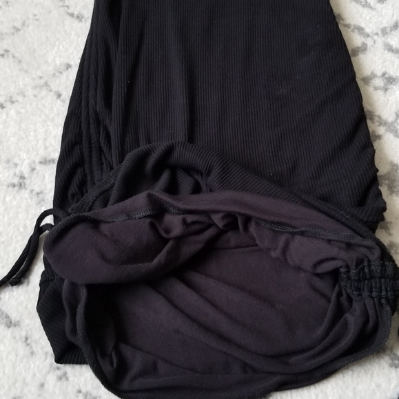 Windsor Ribbed Cinched Black Tank Dress Sz L - Picture 8 of 13
